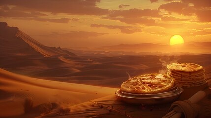 Waffles in the Desert Sunset.