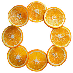 Orange slices arranged in a circular pattern