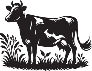 Obraz premium black and white cow 