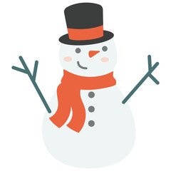 Winter Snowman Illustration