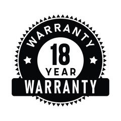 18 Year Warranty | Warranty | Icon | Vector
