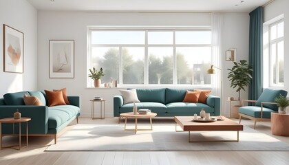 Fototapeta premium Photo interior modern design room 3d illustration