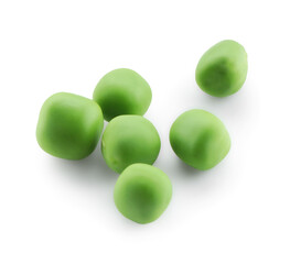 Fresh green peas isolated on white. Healthy product