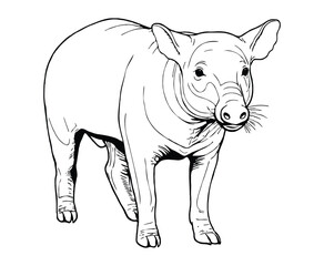 Brazilian tapir coloring pages easy
