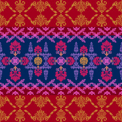 Classic seamless damask border.
Vector Illustration Pattern for Elegant Textile
design