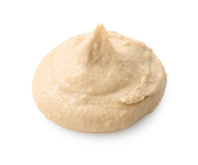 Sample of delicious hummus isolated on white