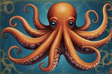 Fototapeta premium Octopus with swirling tentacles
