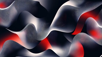 Obraz premium Abstract digital waves in red and black flowing dynamically across the canvas