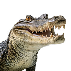 Obraz premium West African Crocodile Isolated without Background for Transparency.