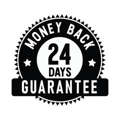 24 Days Money Back Guarantee | Money Back | Icon | Vector