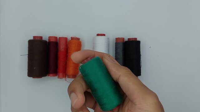 colorful sewing threads for sewing clothes or repairing torn clothes
