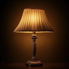 A Vintage Lamp Illuminates a Dark Room