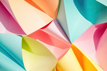 A vibrant arrangement of colorful paper folds, creating a dynamic visual texture. Perfect for creative and artistic projects.