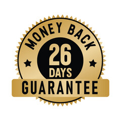 26 Days Money Back Guarantee | Money Back | Icon | Vector