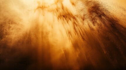 Obraz premium The ethereal golden dust and psychedelic smoke blend together, showcasing the enchanting display of cosmic energy against a pure background.