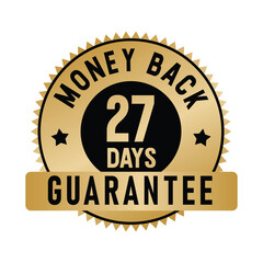 27 Days Money Back Guarantee | Money Back | Icon | Vector