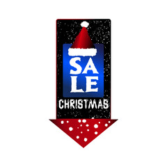 Christmas sale pointer arrow on a white background. Vector illustration