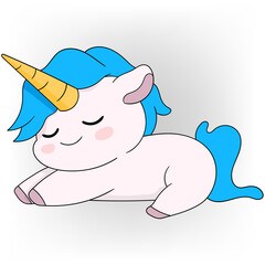 mini unicorn is tired heading towards sweet dreams