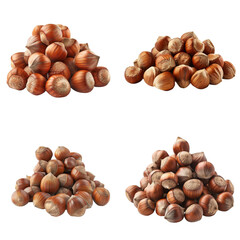 Fototapeta premium A Collection of Shelled Hazelnuts in a Pile