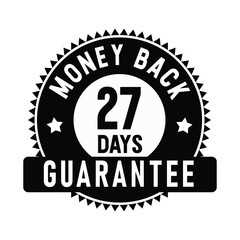 Fototapeta premium 27 Days Money Back Guarantee | Money Back | Icon | Vector