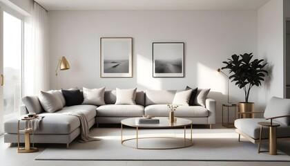 Fototapeta premium Photo interior modern design room 3d illustration