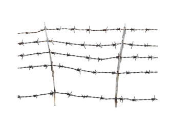 Border fence with Mounting pole on transparent png