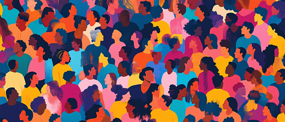 Diverse Crowd of People, Unity, and Inclusion Concept Illustration, and Inclusion Concept Illustrati