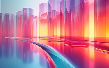abstract background featuring translucent glass cylinders