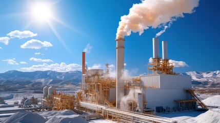 Environmental controls and dust filtration systems in a cement production facility, emphasizing clean technology