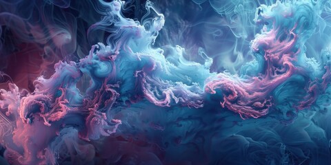 Obraz premium A blue and pink cloud with a purple streak