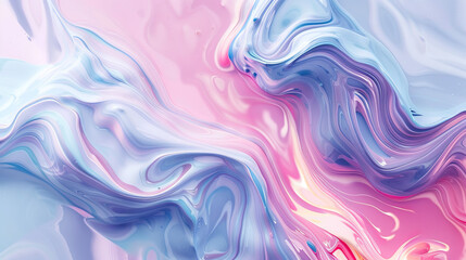 Obraz premium Abstract fluid painting with pastel hues of pink and blue modern creative design flowing patterns visual artwork