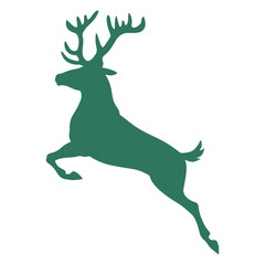 Green Deer Silhouette
