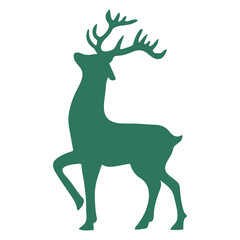 Green Deer Silhouette
