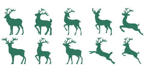 Green Deer Silhouette
