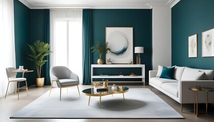 Photo interior modern design room 3d illustration