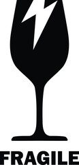 Fragile Symbol, Fragile Glass break icon, Fragile logo, Handle with care, Fragile package mark