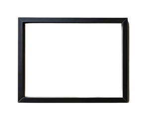 Black Picture Frame with Simple Horizontal and Vertical Design Isolated.