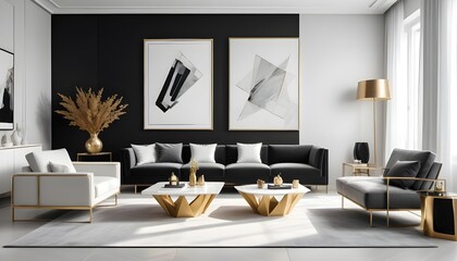 Photo interior modern design room 3d illustration