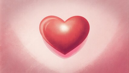 Fototapeta premium Soft pink heart glowing warmly on a gentle background.