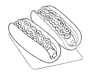 Easy hot dogs coloring pages