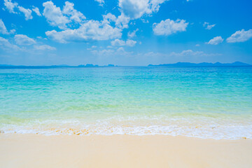 Beautiful sea and sandy beach of Koh Kradan or Kradan island Trang Province, Southern Thailand, Asia