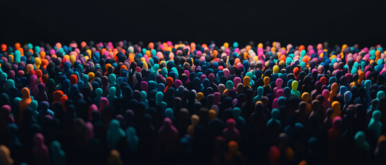 Fototapeta premium Abstract Colorful Crowd of People Social Gathering Illustration, Abstract Colorful Crowd of People Social Gathering Illustratio