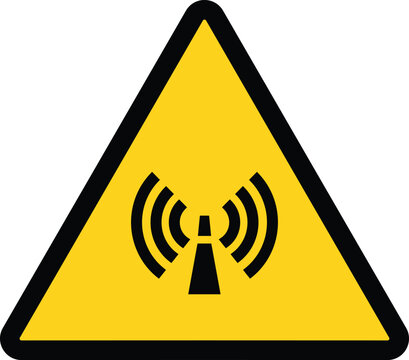 Non Ionizing Radiation symbol, Radiation hazard indicating, non-ionizing radiation, Radiation Exposure Alert, Warning radio frequency hazards, Attention. Danger zone