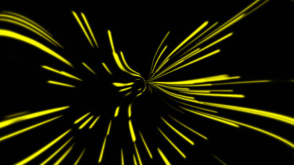 Abstract tunnel of a yellow spectrum background.Digital Design Concept.