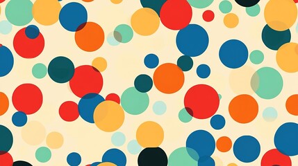 Fototapeta premium Colorful abstract pattern with overlapping circles on a light background
