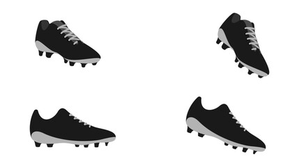 football or soccer shoes set vector illustration isolated on white background.