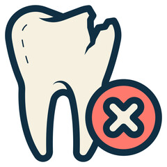 damaged broken tooth icon