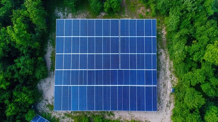A drone capture reveals ISO 14001 environmental management indicators visible at a solar power location.