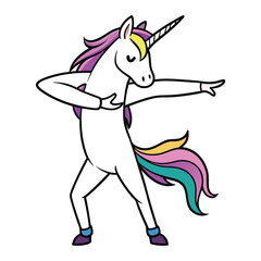 Fototapeta premium Cute Unicorn Clipart, a confident unicorn showing Vector illustration