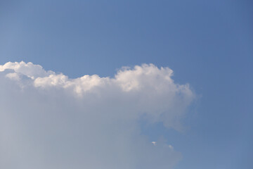 Blue sky with white clouds in the daytime background.